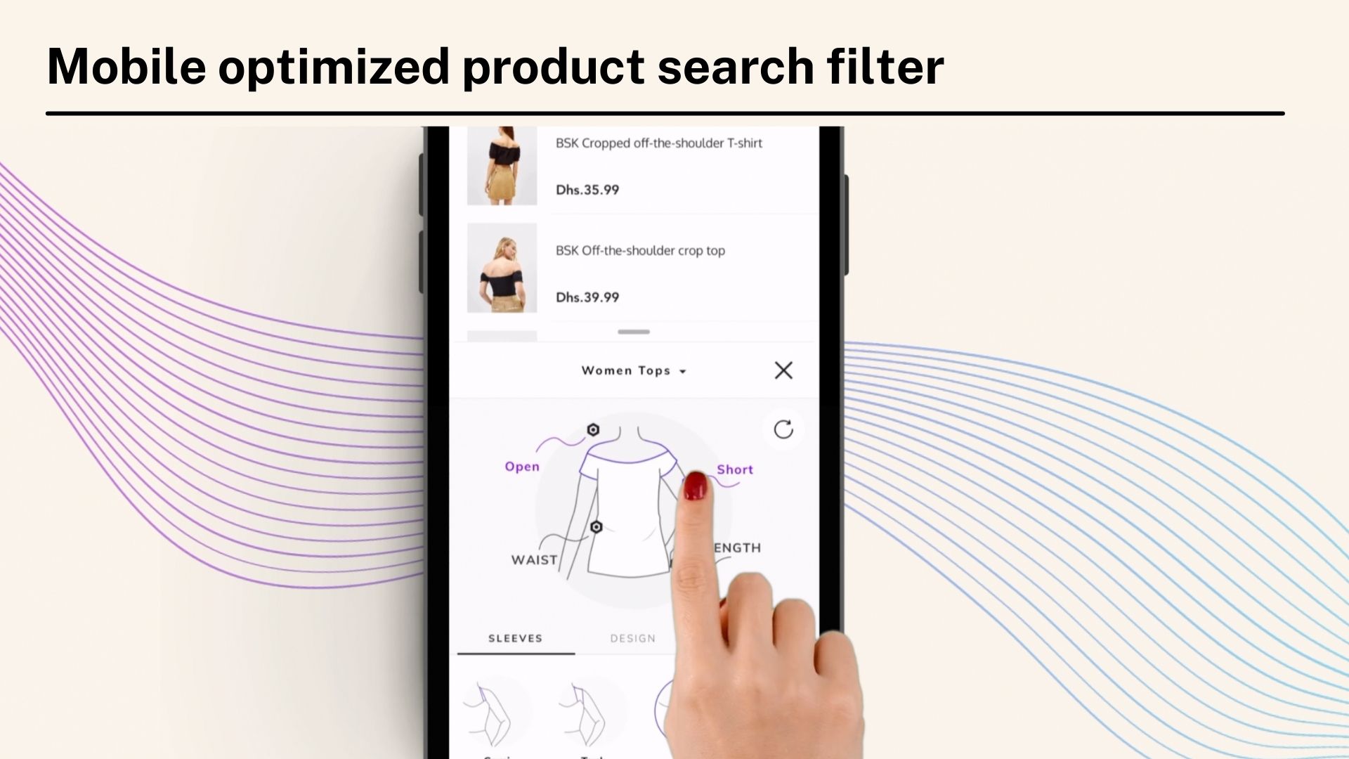 mobile optimized product search filter