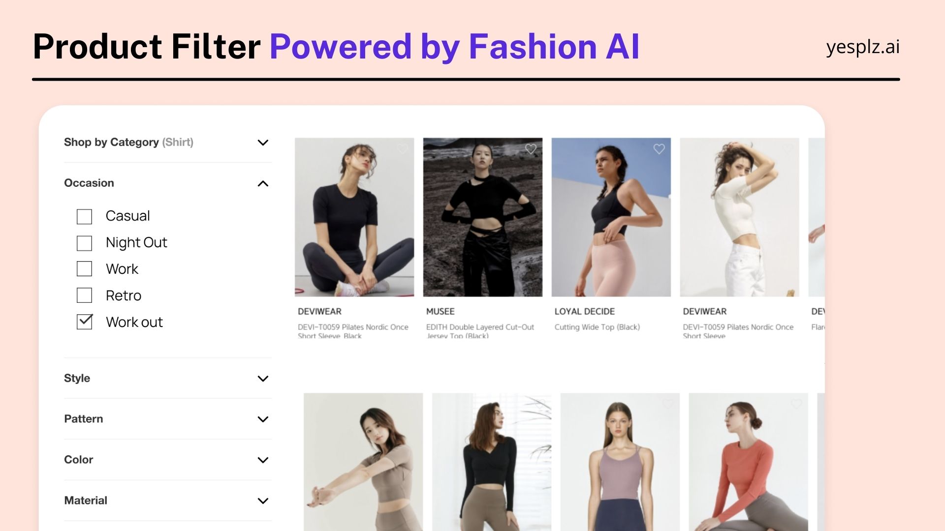 occasion filtering for fashion brands